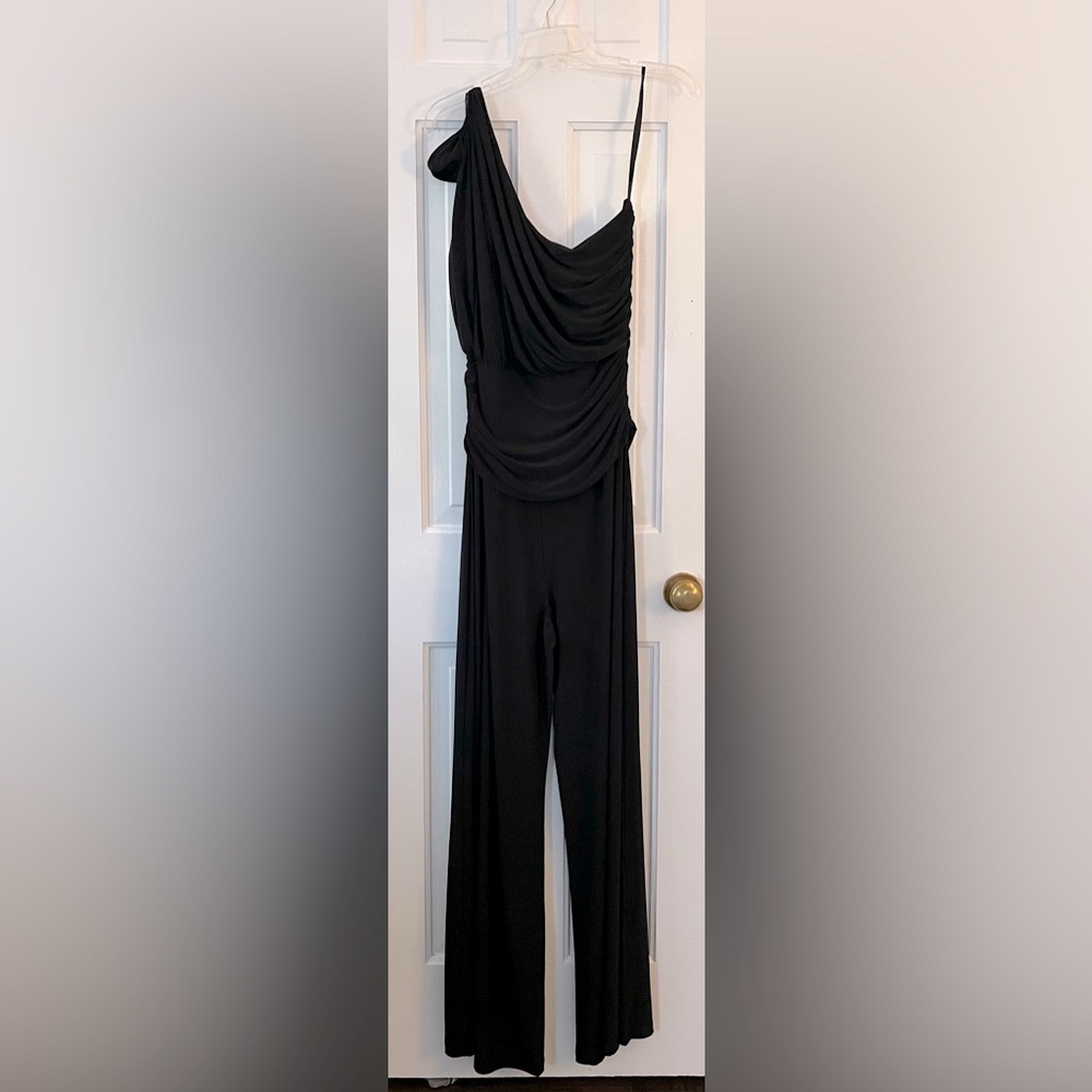 NWOT BISOU BISOU Women's One Shoulder Cocktail/Formal Wide Leg Jumpsuit. Size:12 - Picture 3 of 9
